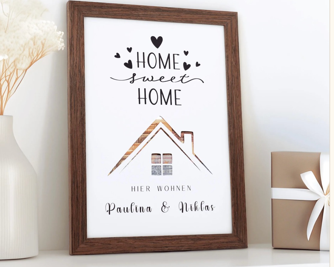 Personalisierter Home Sweet Home Bilderrahmen